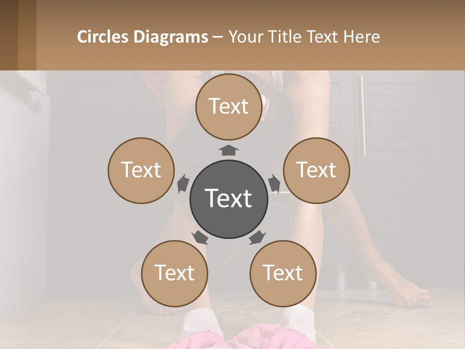 A Woman Bending Over On The Floor In A Kitchen PowerPoint Template