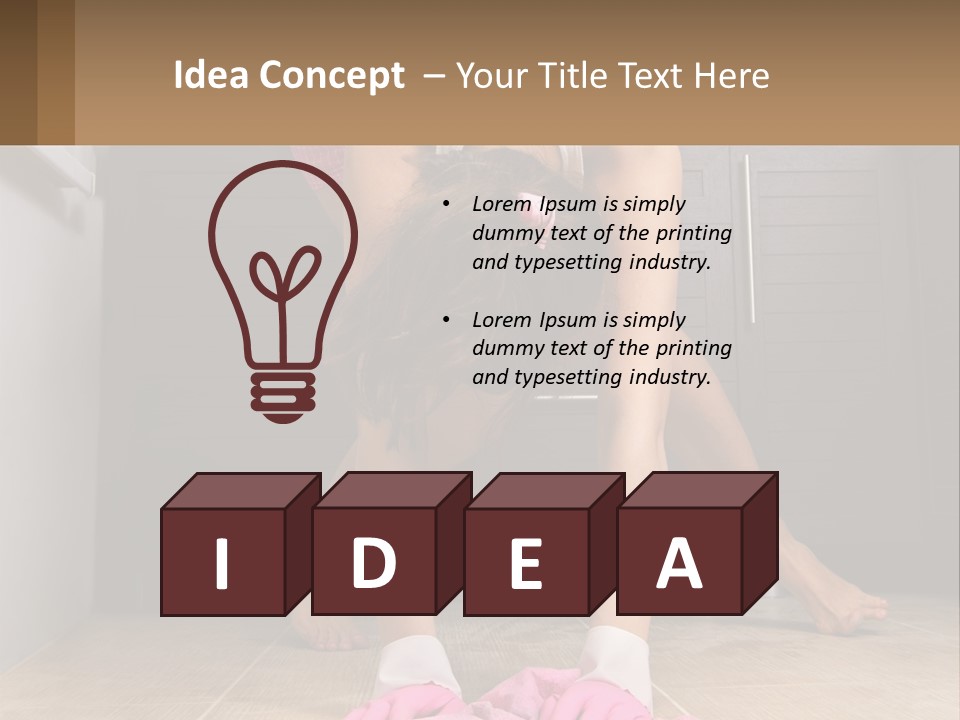 A Woman Bending Over On The Floor In A Kitchen PowerPoint Template