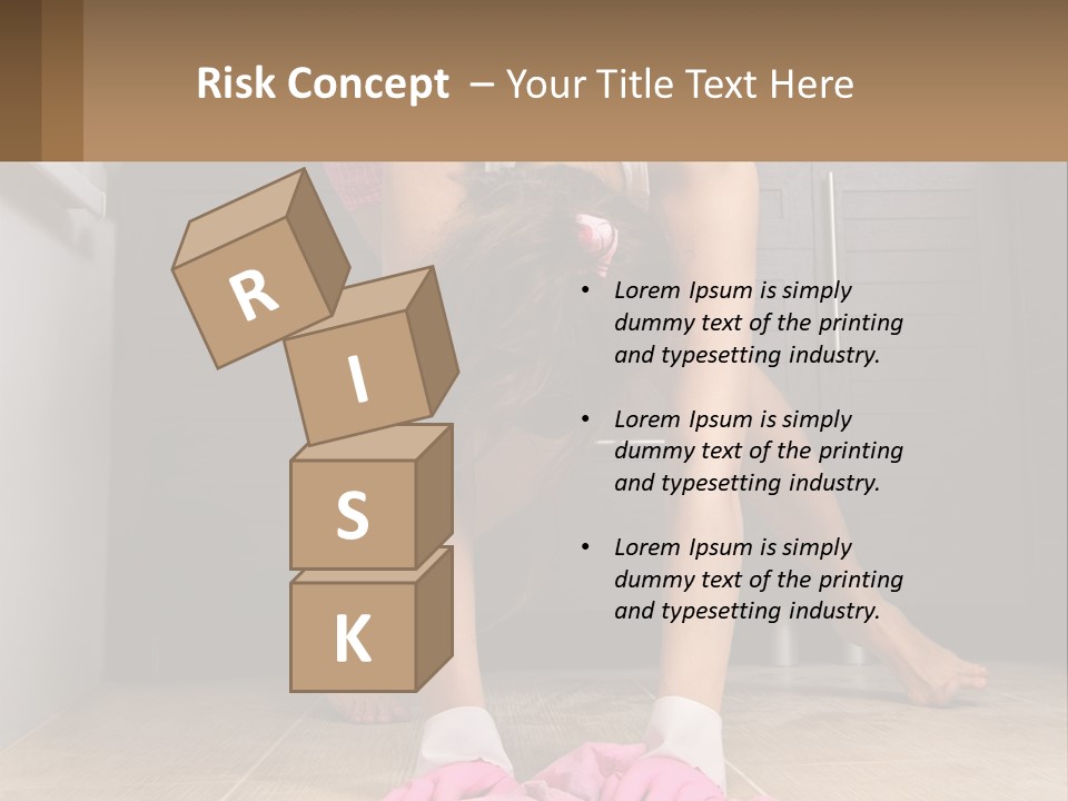 A Woman Bending Over On The Floor In A Kitchen PowerPoint Template