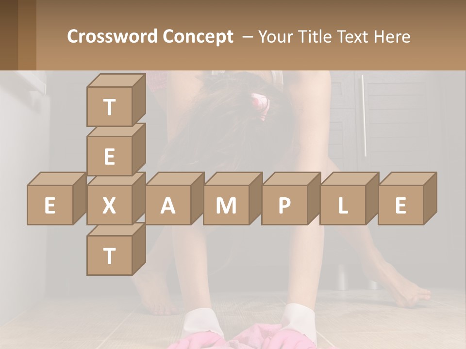 A Woman Bending Over On The Floor In A Kitchen PowerPoint Template