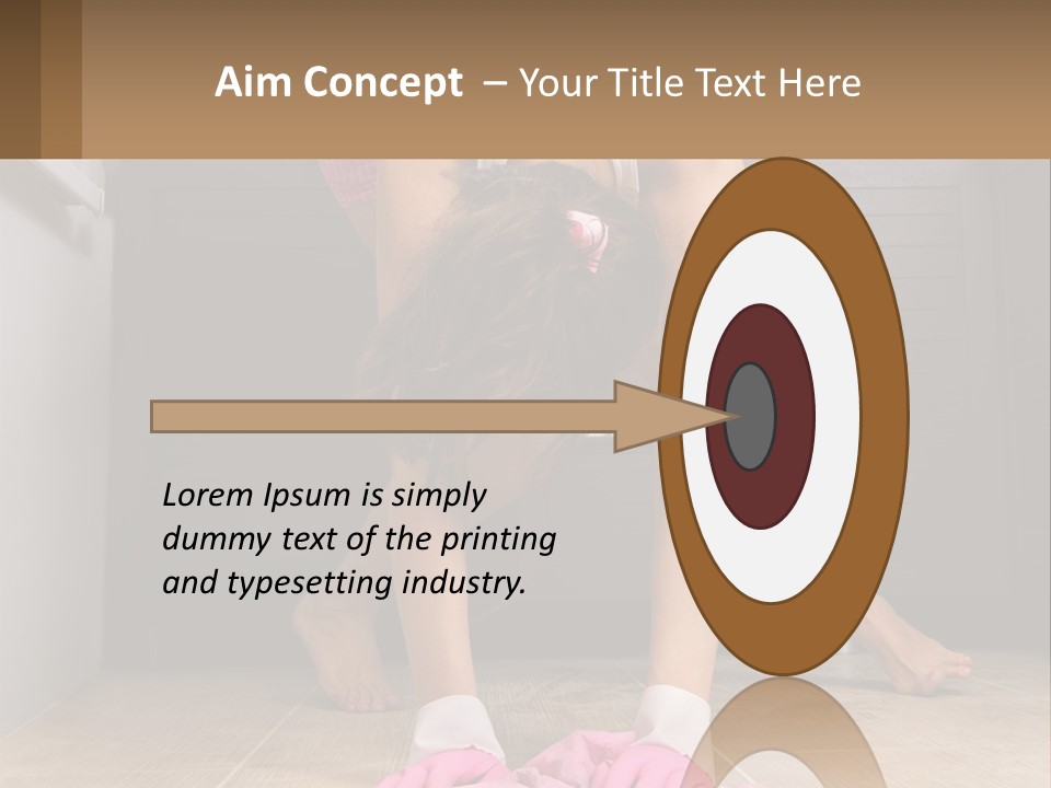 A Woman Bending Over On The Floor In A Kitchen PowerPoint Template