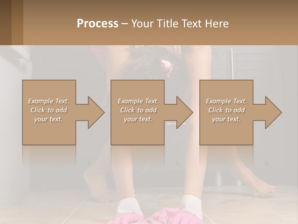 A Woman Bending Over On The Floor In A Kitchen PowerPoint Template