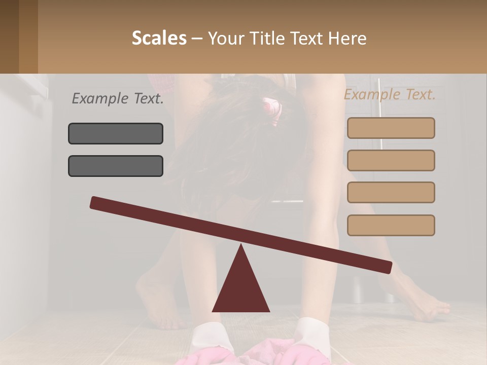 A Woman Bending Over On The Floor In A Kitchen PowerPoint Template