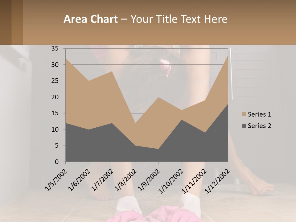 A Woman Bending Over On The Floor In A Kitchen PowerPoint Template