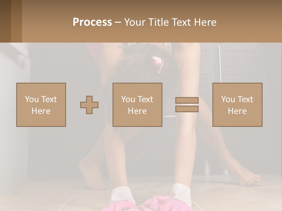 A Woman Bending Over On The Floor In A Kitchen PowerPoint Template