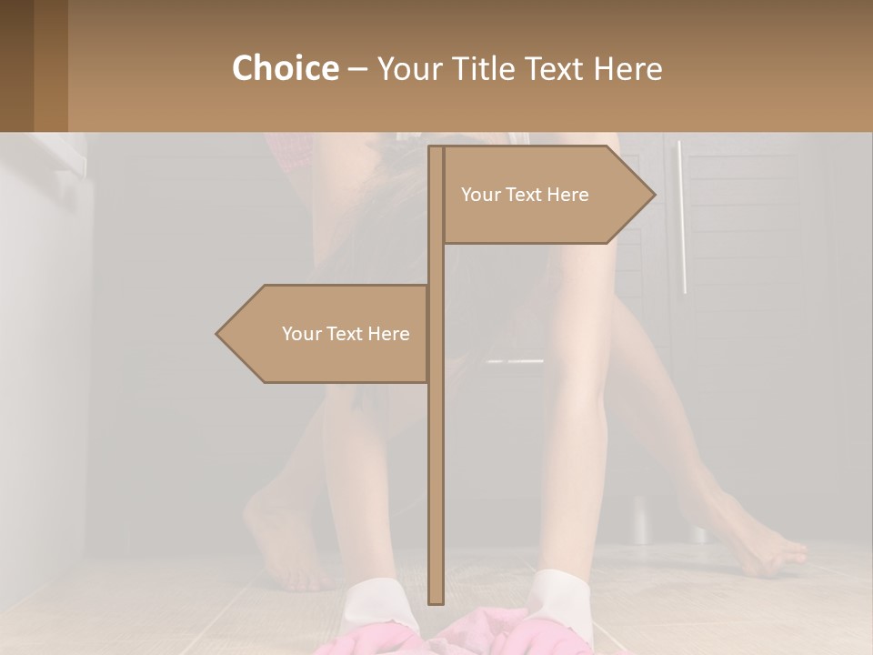 A Woman Bending Over On The Floor In A Kitchen PowerPoint Template