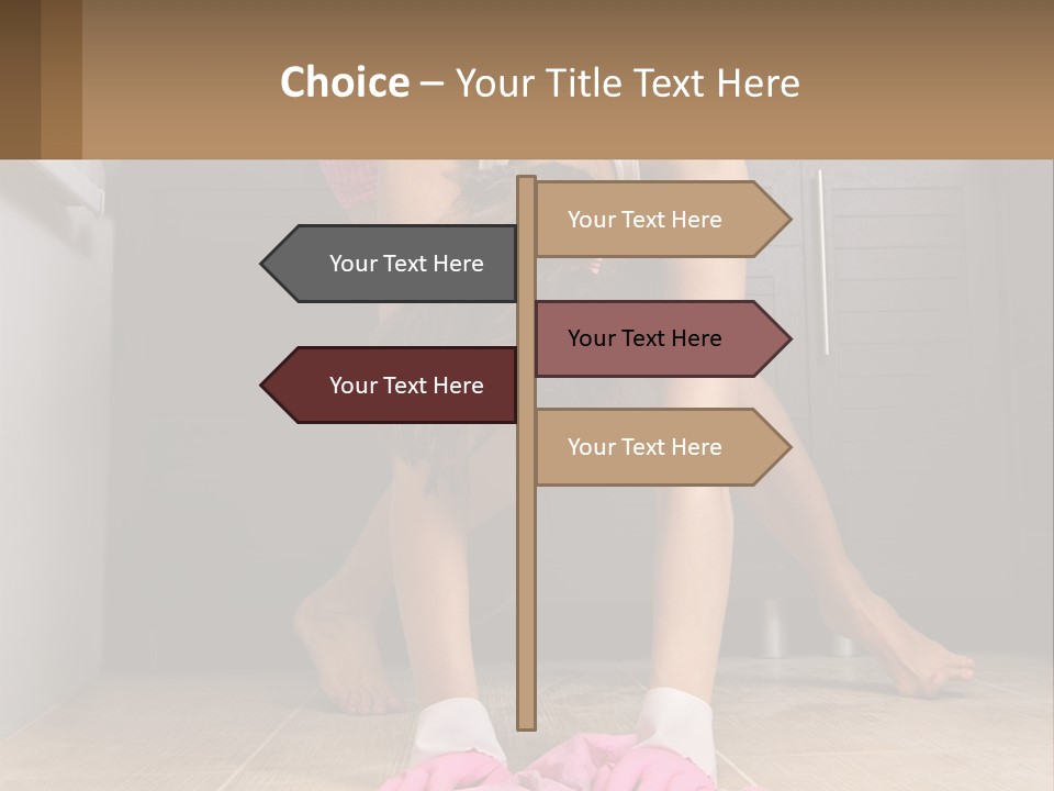 A Woman Bending Over On The Floor In A Kitchen PowerPoint Template