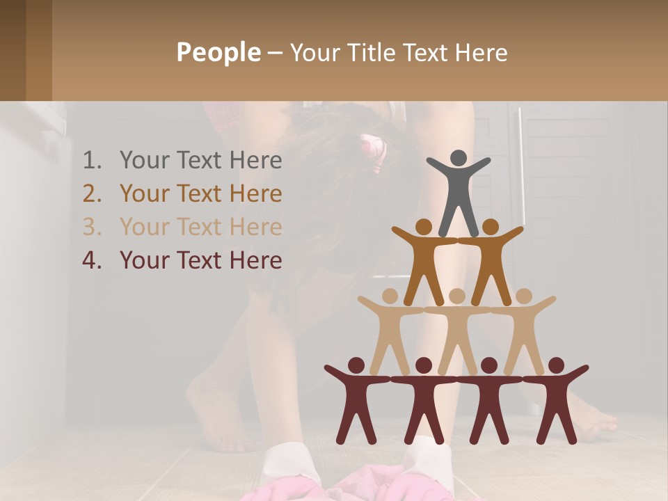 A Woman Bending Over On The Floor In A Kitchen PowerPoint Template