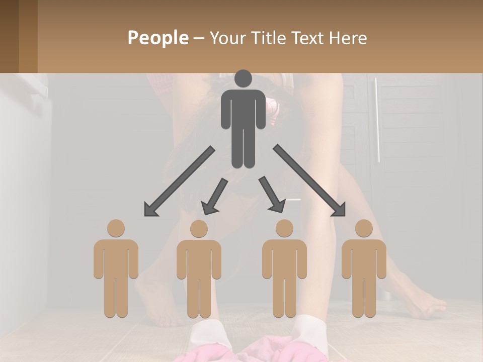 A Woman Bending Over On The Floor In A Kitchen PowerPoint Template