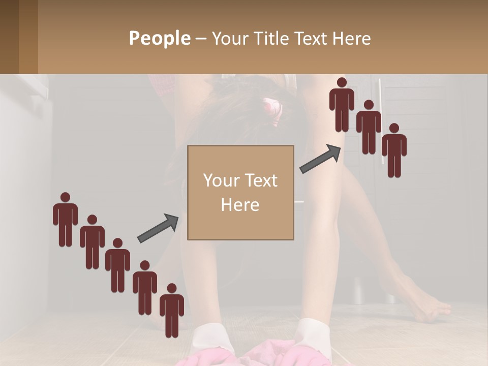 A Woman Bending Over On The Floor In A Kitchen PowerPoint Template