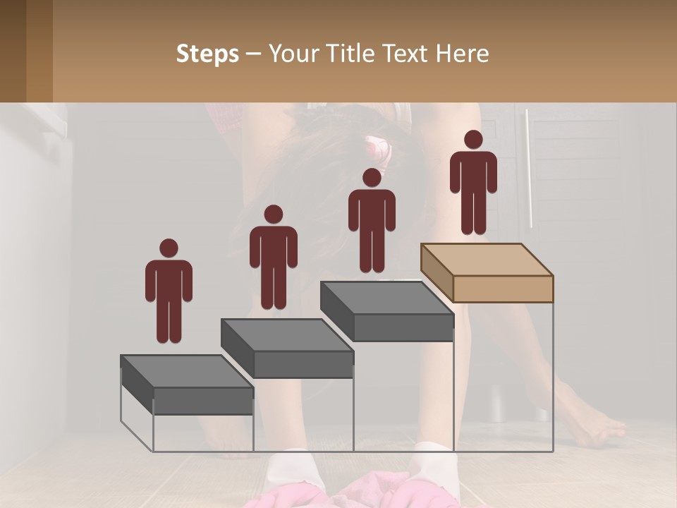 A Woman Bending Over On The Floor In A Kitchen PowerPoint Template