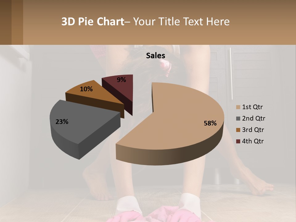 A Woman Bending Over On The Floor In A Kitchen PowerPoint Template