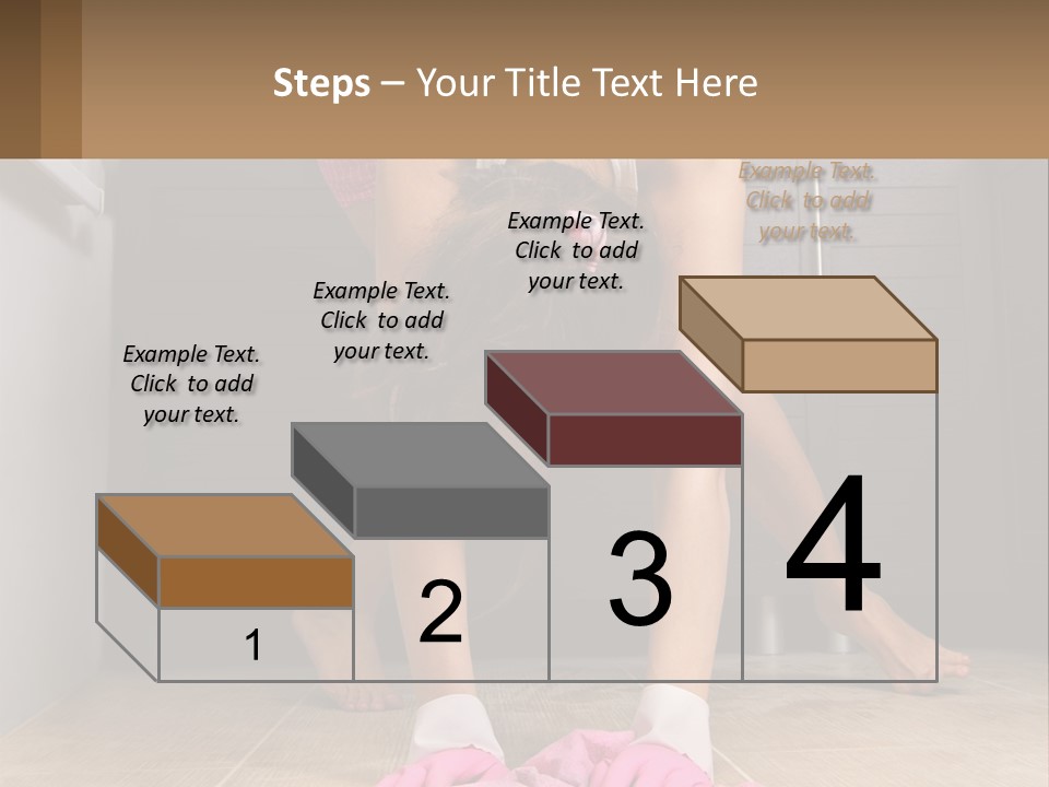 A Woman Bending Over On The Floor In A Kitchen PowerPoint Template
