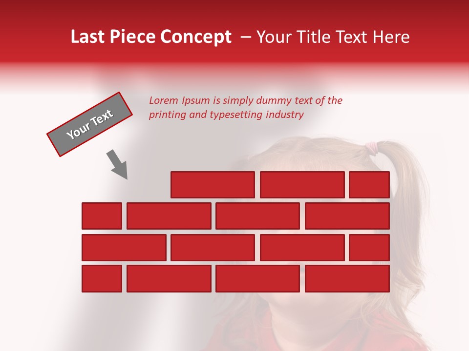 A Little Girl With A Shadow On The Wall PowerPoint Template