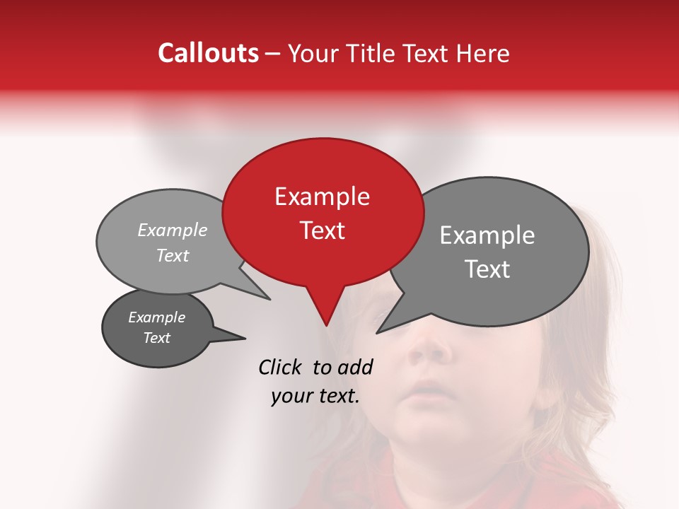 A Little Girl With A Shadow On The Wall PowerPoint Template