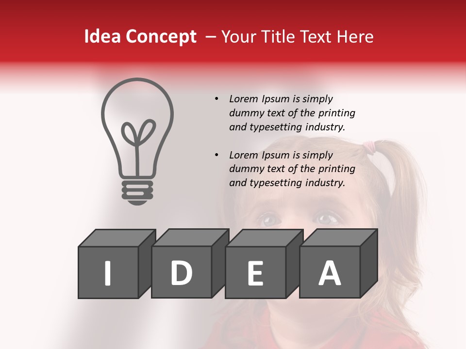 A Little Girl With A Shadow On The Wall PowerPoint Template