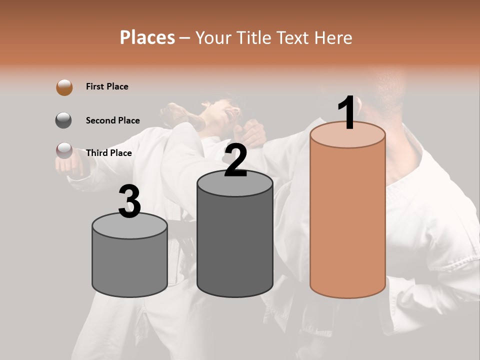 Two Men Fighting In A Karate Match Powerpoint Presentation PowerPoint Template