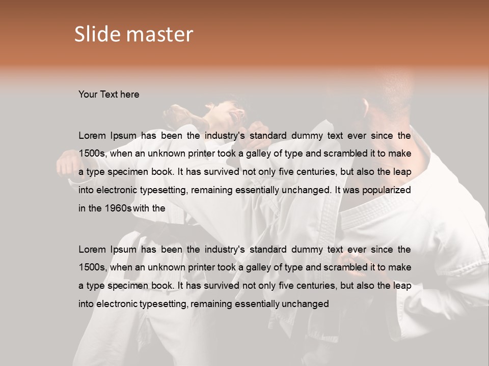 Two Men Fighting In A Karate Match Powerpoint Presentation PowerPoint Template