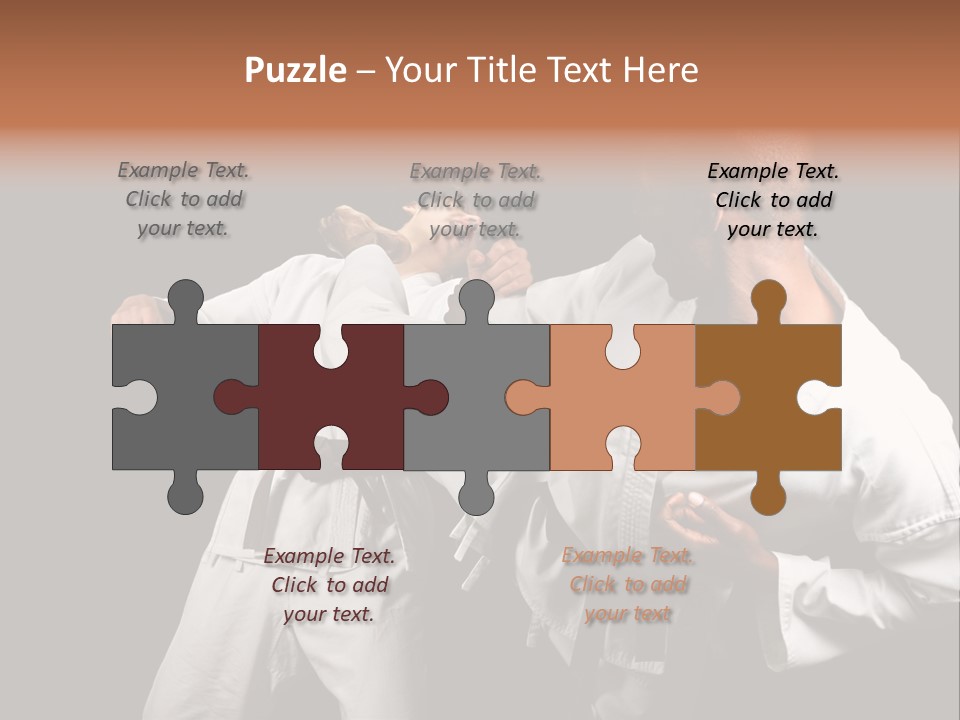 Two Men Fighting In A Karate Match Powerpoint Presentation PowerPoint Template