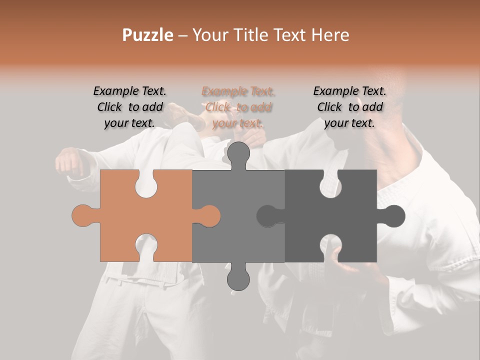 Two Men Fighting In A Karate Match Powerpoint Presentation PowerPoint Template