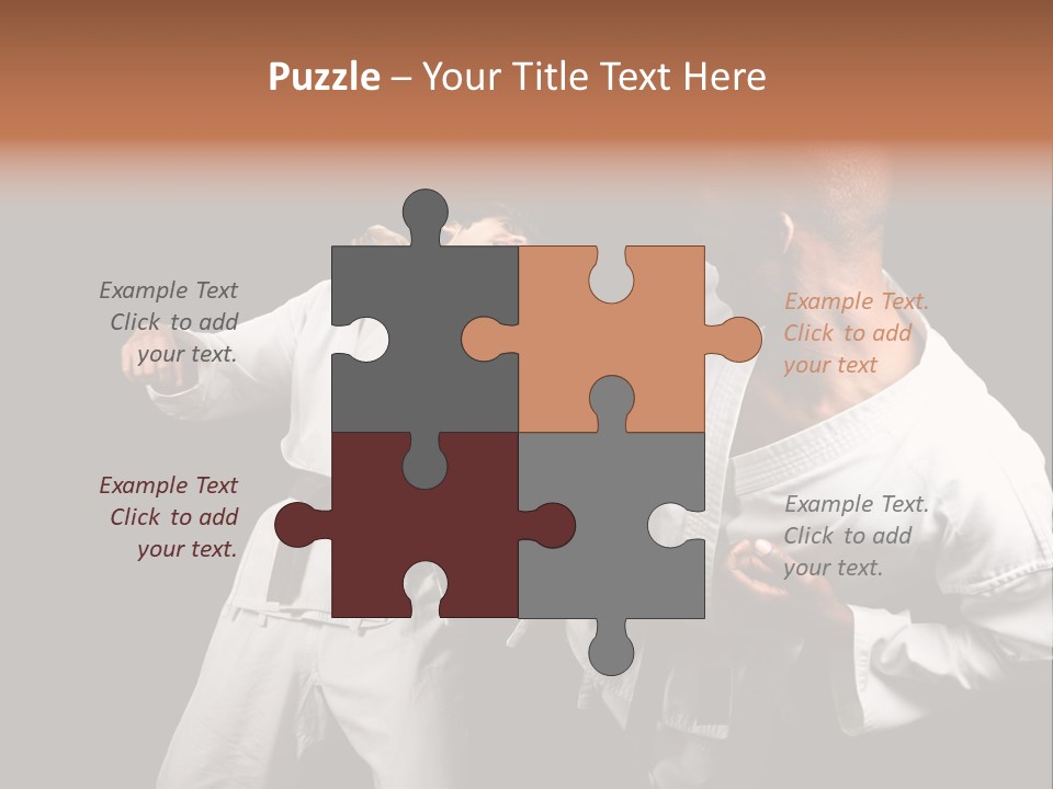Two Men Fighting In A Karate Match Powerpoint Presentation PowerPoint Template