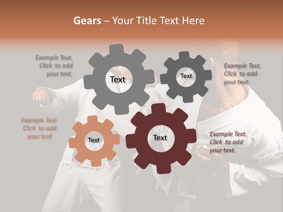 Two Men Fighting In A Karate Match Powerpoint Presentation PowerPoint Template