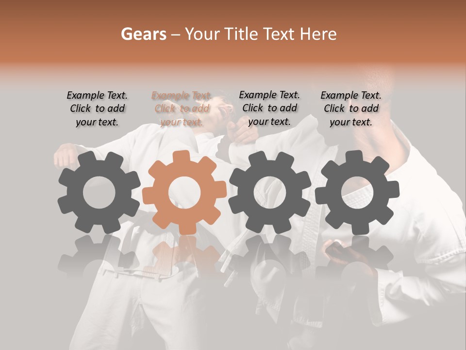 Two Men Fighting In A Karate Match Powerpoint Presentation PowerPoint Template
