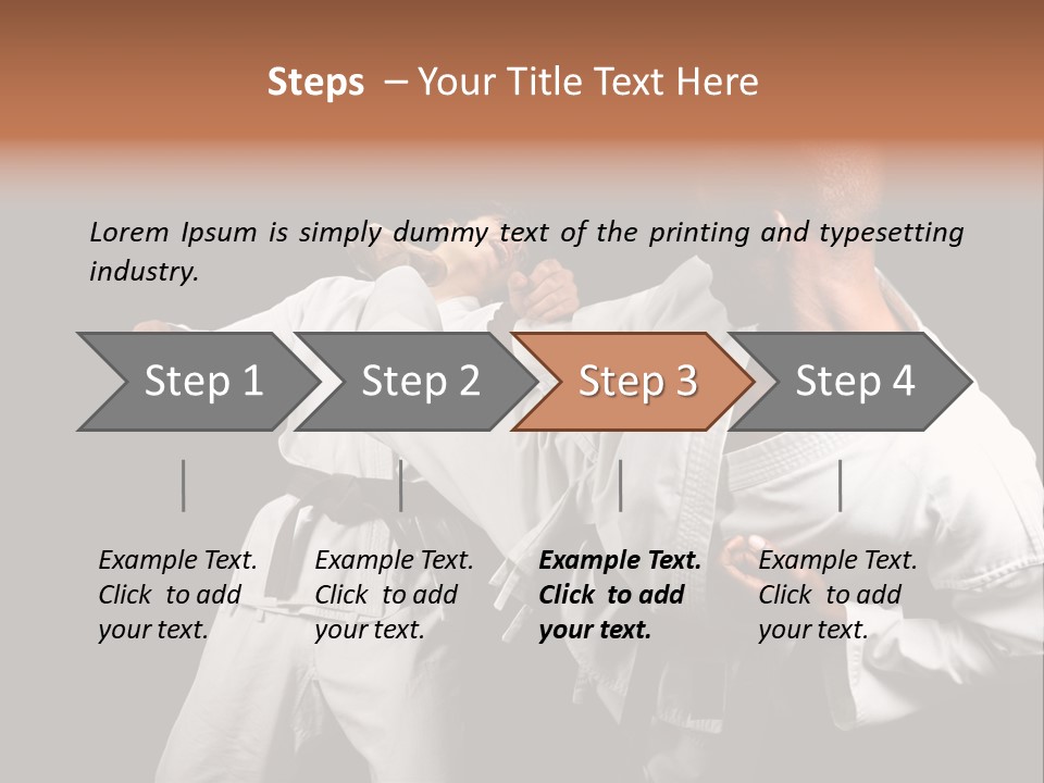 Two Men Fighting In A Karate Match Powerpoint Presentation PowerPoint Template