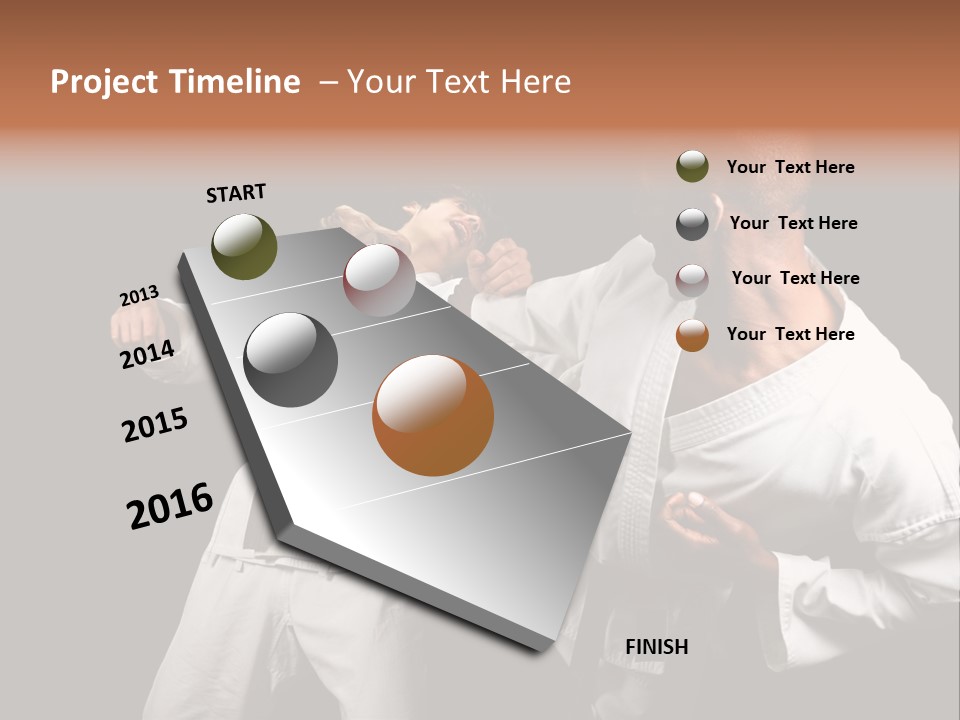 Two Men Fighting In A Karate Match Powerpoint Presentation PowerPoint Template
