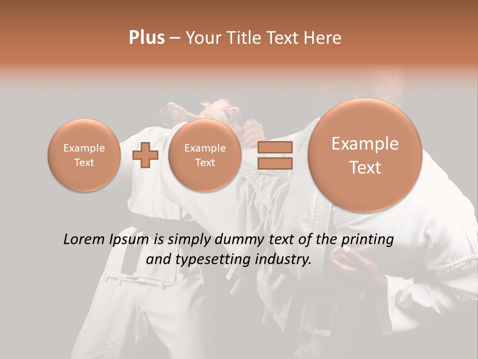 Two Men Fighting In A Karate Match Powerpoint Presentation PowerPoint Template