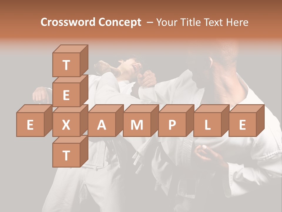 Two Men Fighting In A Karate Match Powerpoint Presentation PowerPoint Template