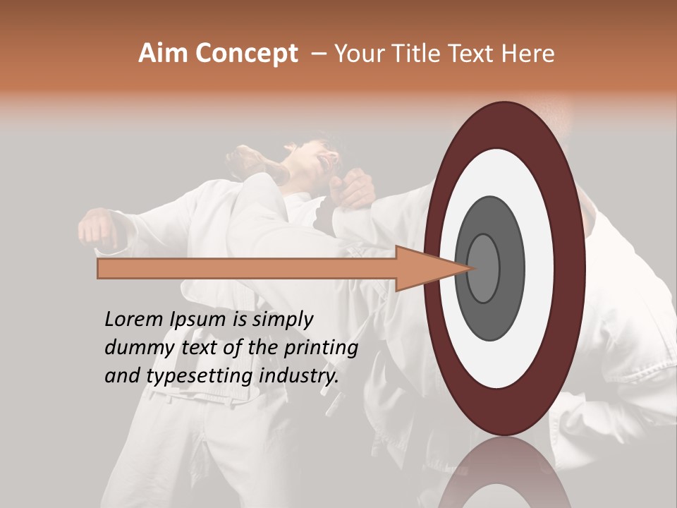 Two Men Fighting In A Karate Match Powerpoint Presentation PowerPoint Template