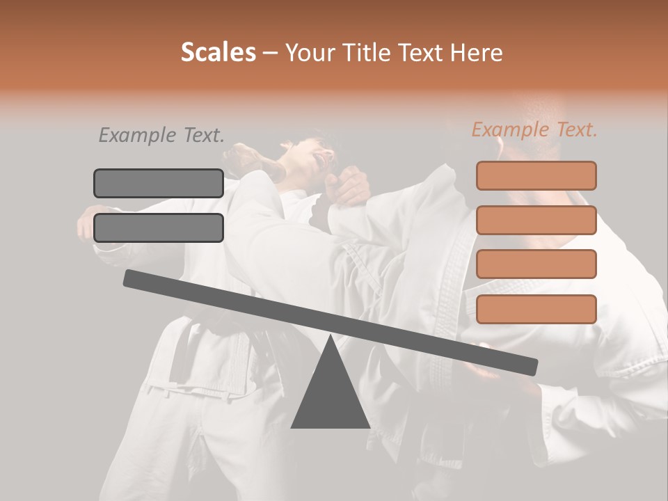 Two Men Fighting In A Karate Match Powerpoint Presentation PowerPoint Template