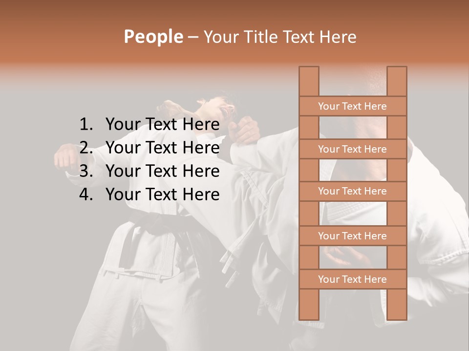Two Men Fighting In A Karate Match Powerpoint Presentation PowerPoint Template
