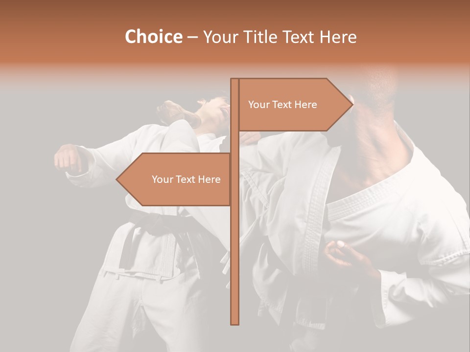 Two Men Fighting In A Karate Match Powerpoint Presentation PowerPoint Template