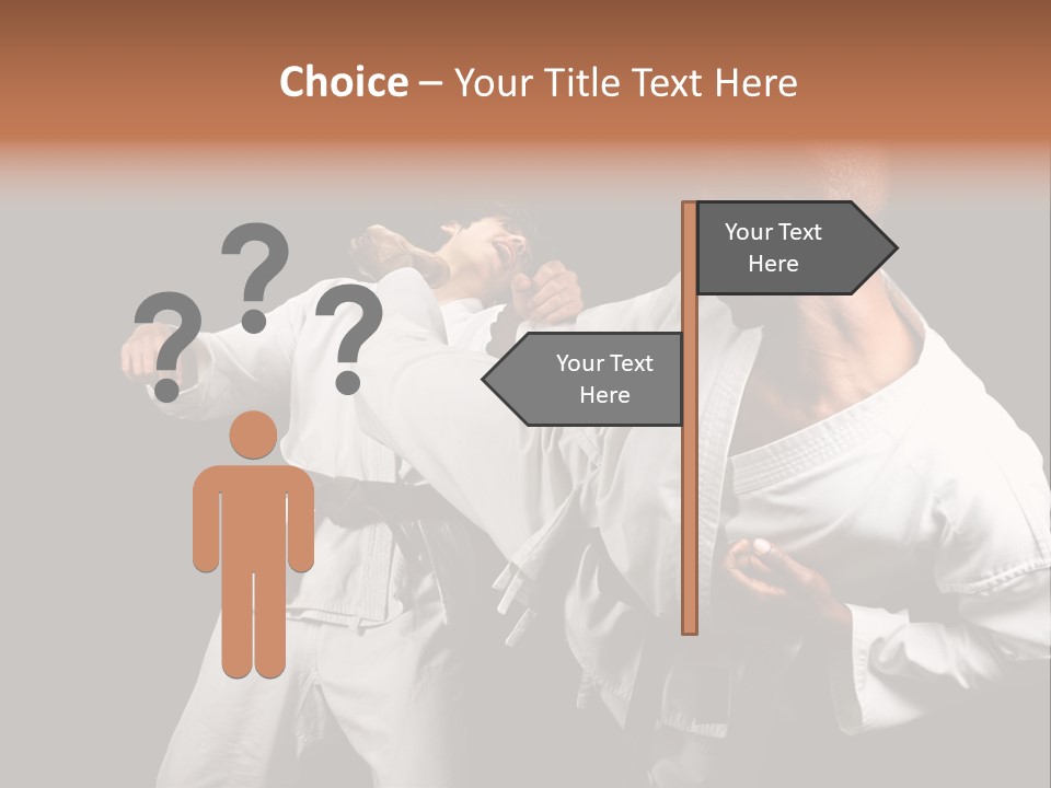 Two Men Fighting In A Karate Match Powerpoint Presentation PowerPoint Template