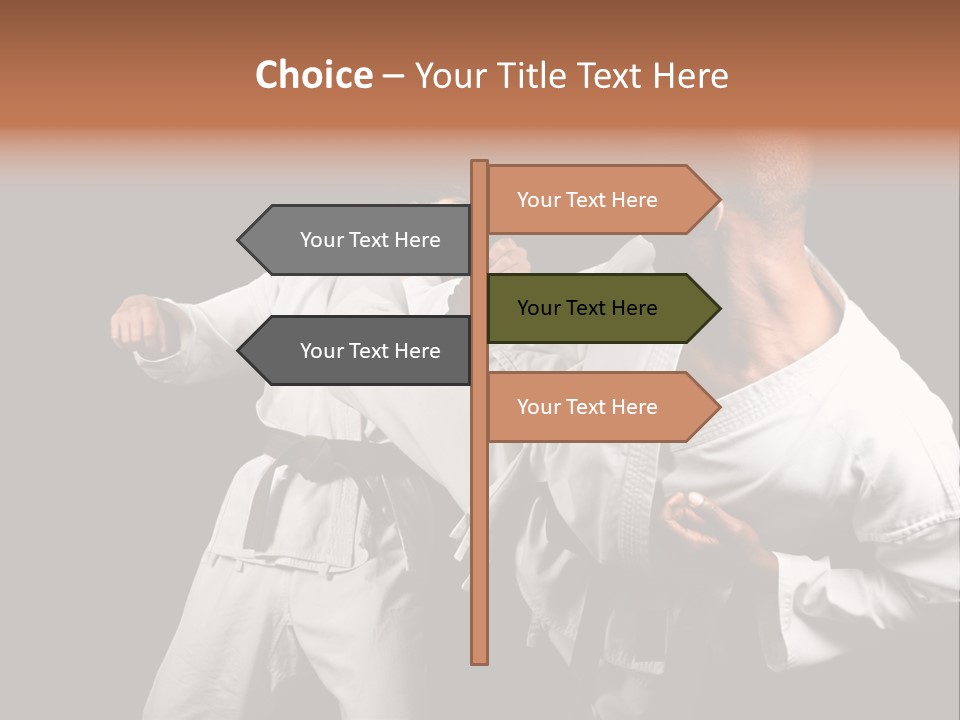 Two Men Fighting In A Karate Match Powerpoint Presentation PowerPoint Template