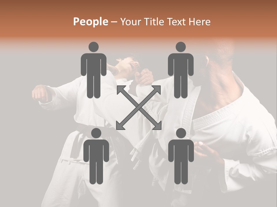 Two Men Fighting In A Karate Match Powerpoint Presentation PowerPoint Template