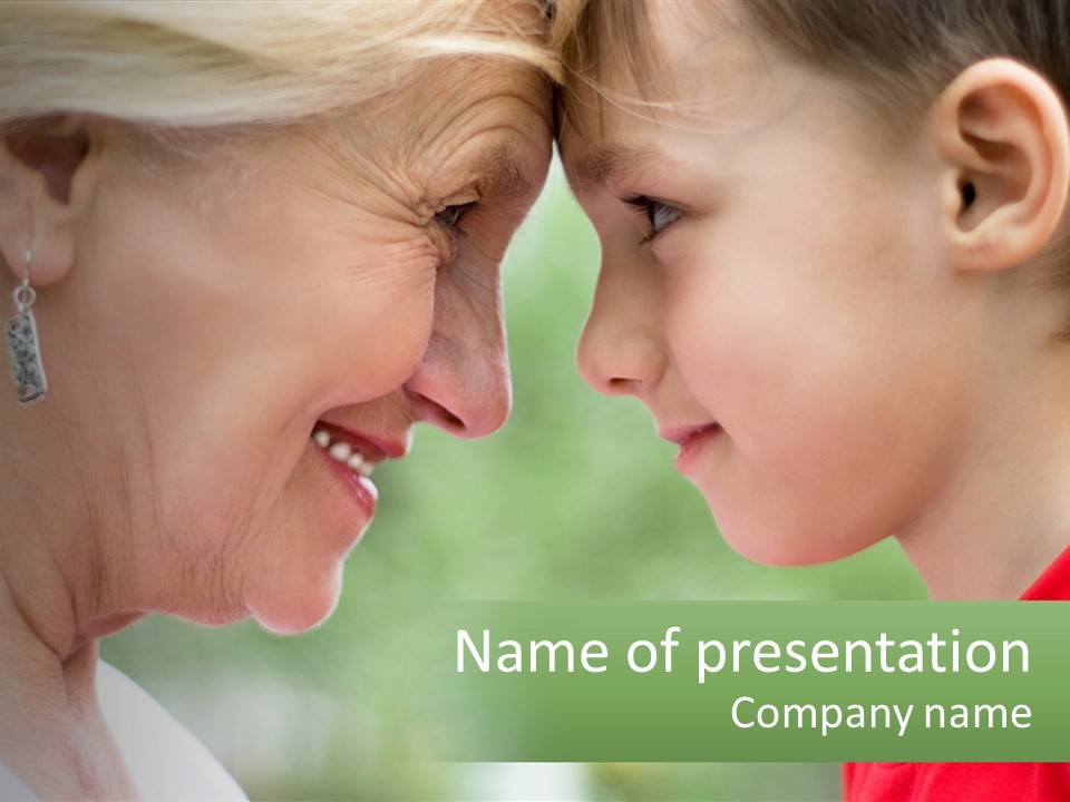 An Older Woman And A Young Girl Are Looking At Each Other PowerPoint Template