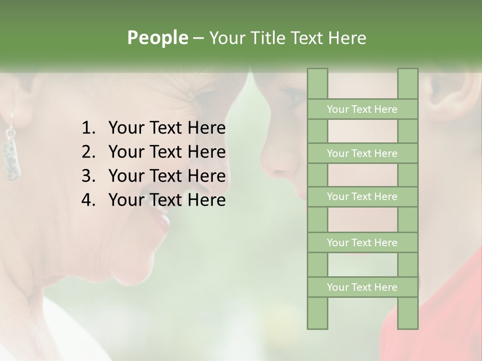 An Older Woman And A Young Girl Are Looking At Each Other PowerPoint Template