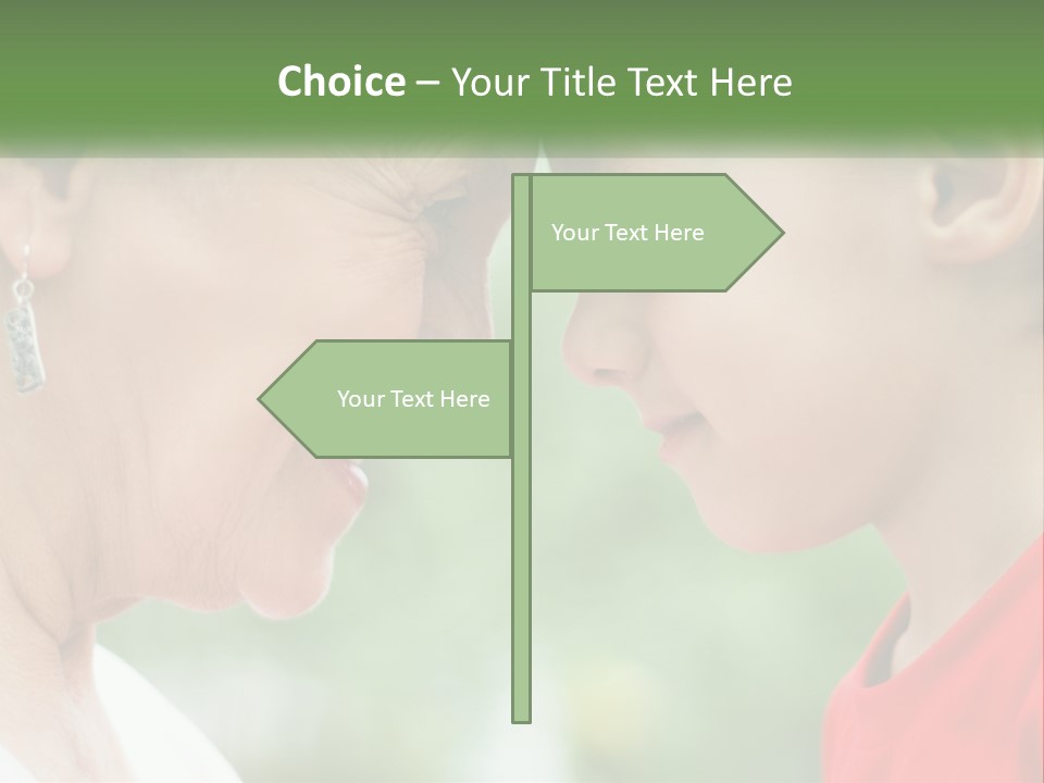 An Older Woman And A Young Girl Are Looking At Each Other PowerPoint Template