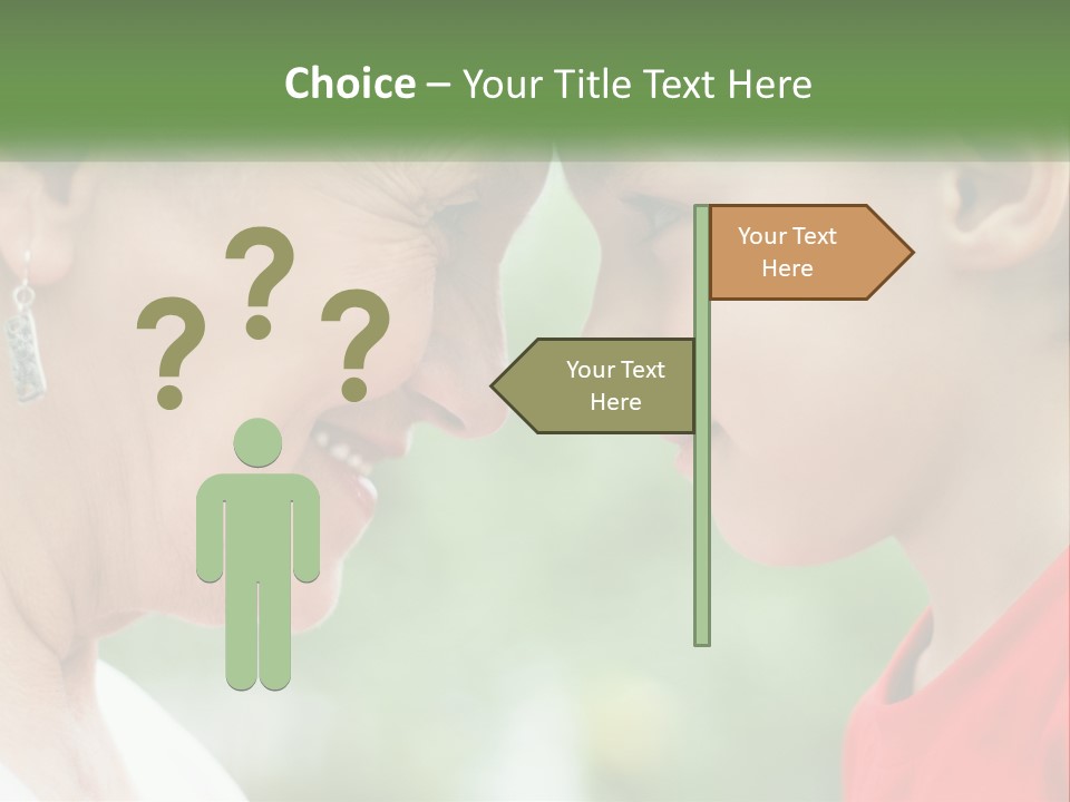 An Older Woman And A Young Girl Are Looking At Each Other PowerPoint Template