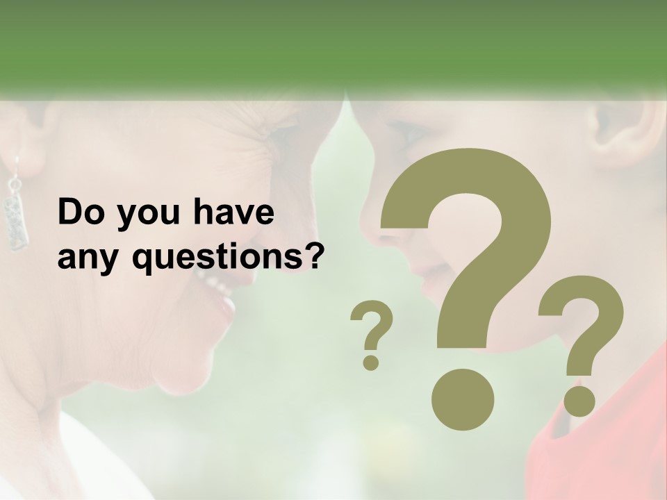 An Older Woman And A Young Girl Are Looking At Each Other PowerPoint Template