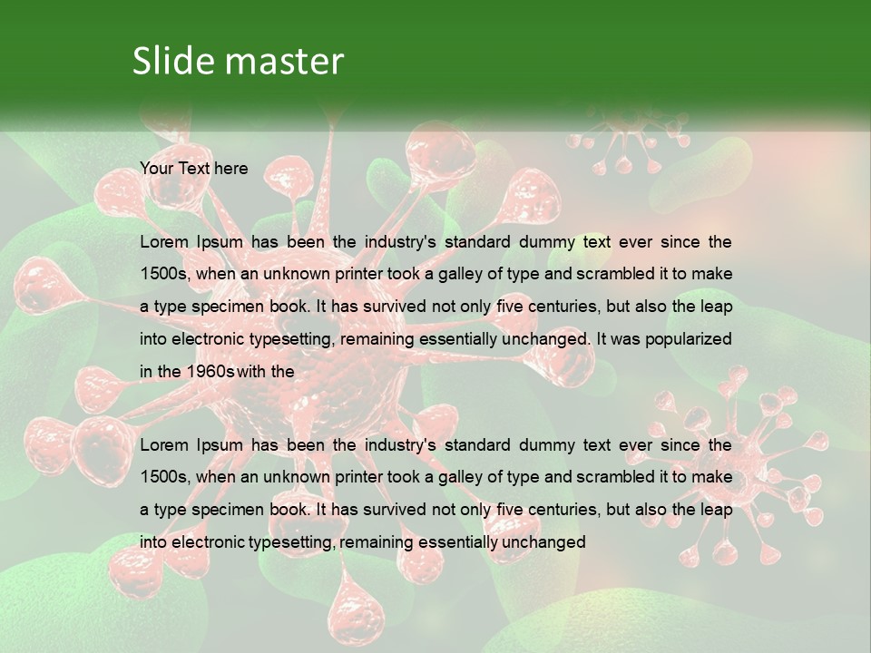 A Computer Generated Image Of A Red And Green Corona PowerPoint Template
