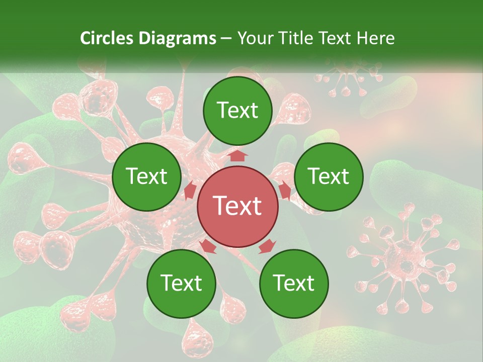A Computer Generated Image Of A Red And Green Corona PowerPoint Template