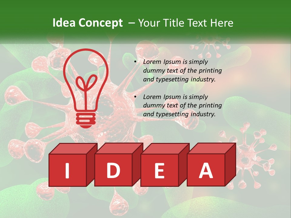 A Computer Generated Image Of A Red And Green Corona PowerPoint Template