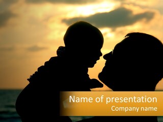 A Silhouette Of A Man And A Woman Facing Each Other PowerPoint Template