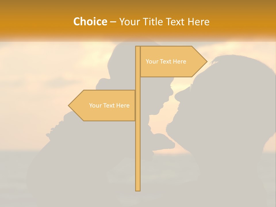 A Silhouette Of A Man And A Woman Facing Each Other PowerPoint Template