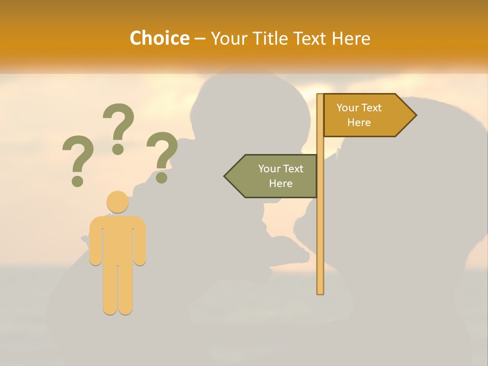 A Silhouette Of A Man And A Woman Facing Each Other PowerPoint Template