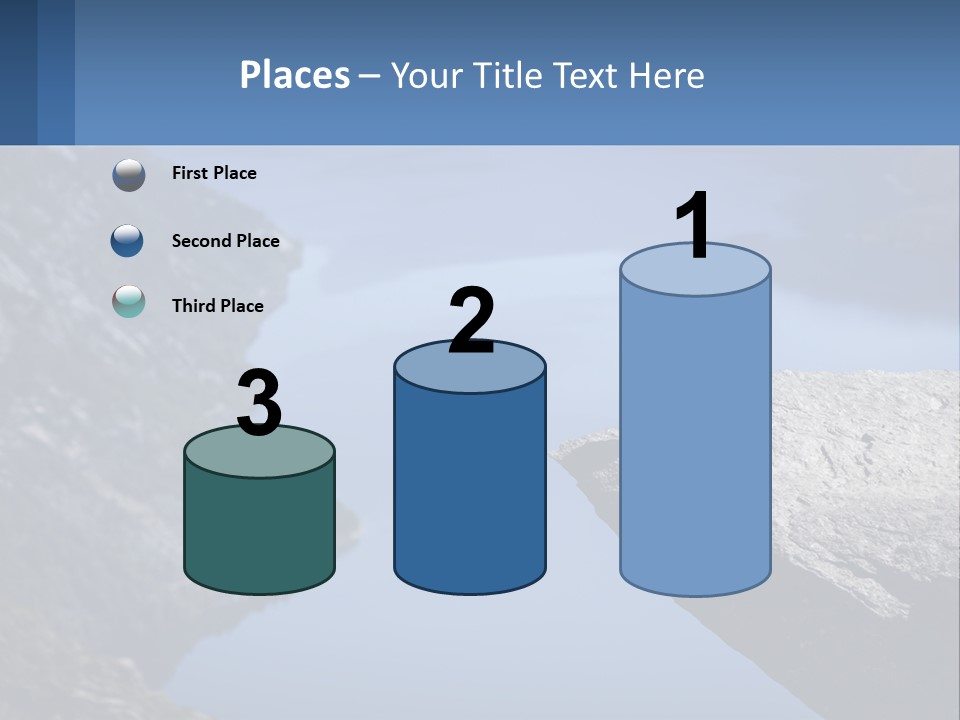 A Person Sitting On Top Of A Cliff Overlooking A Lake PowerPoint Template